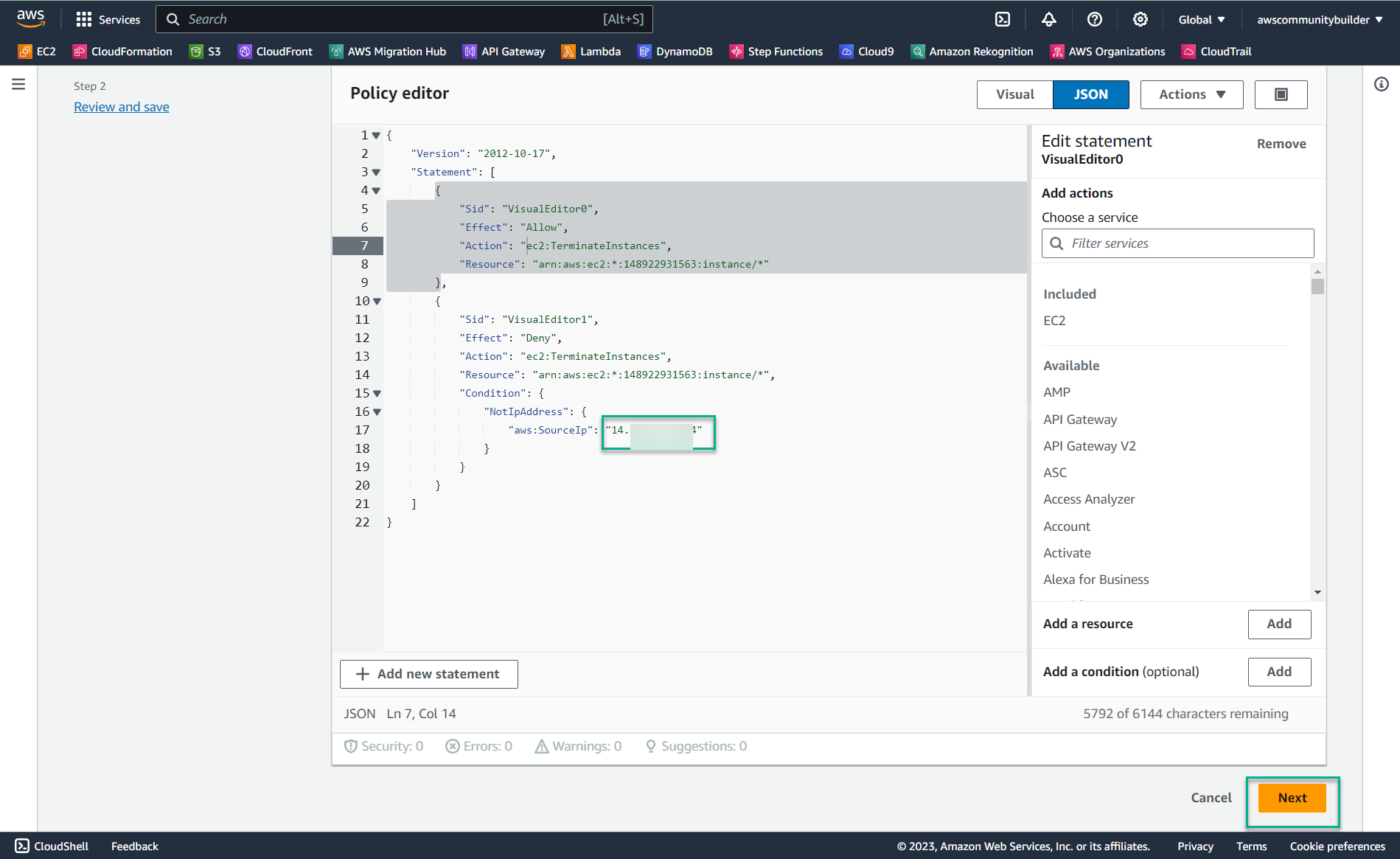 create vpc for linux instance