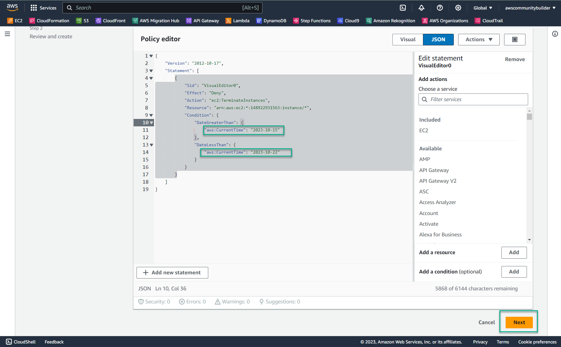 create vpc for linux instance