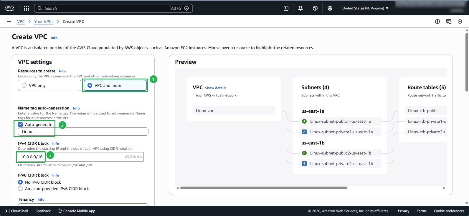 Configure VPC settings