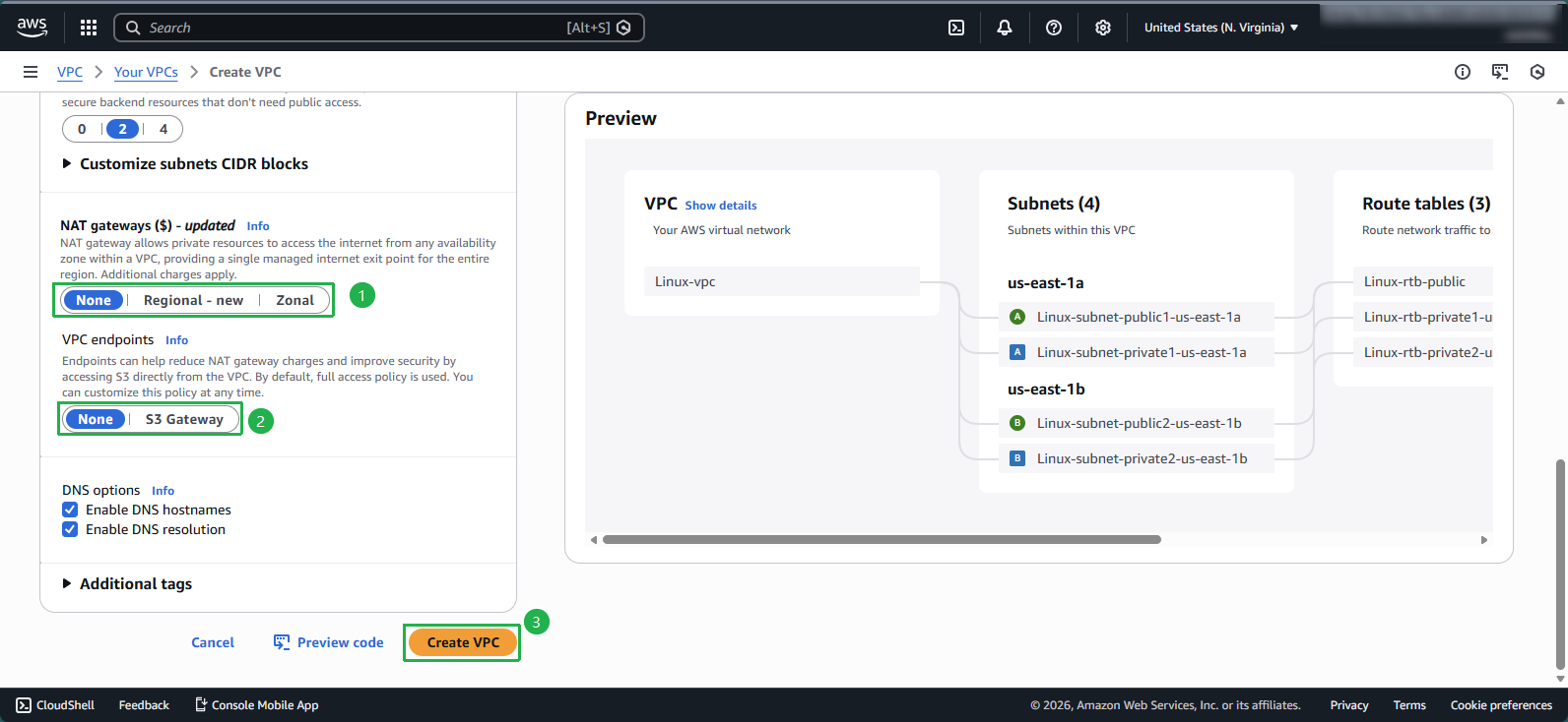 Complete VPC configuration