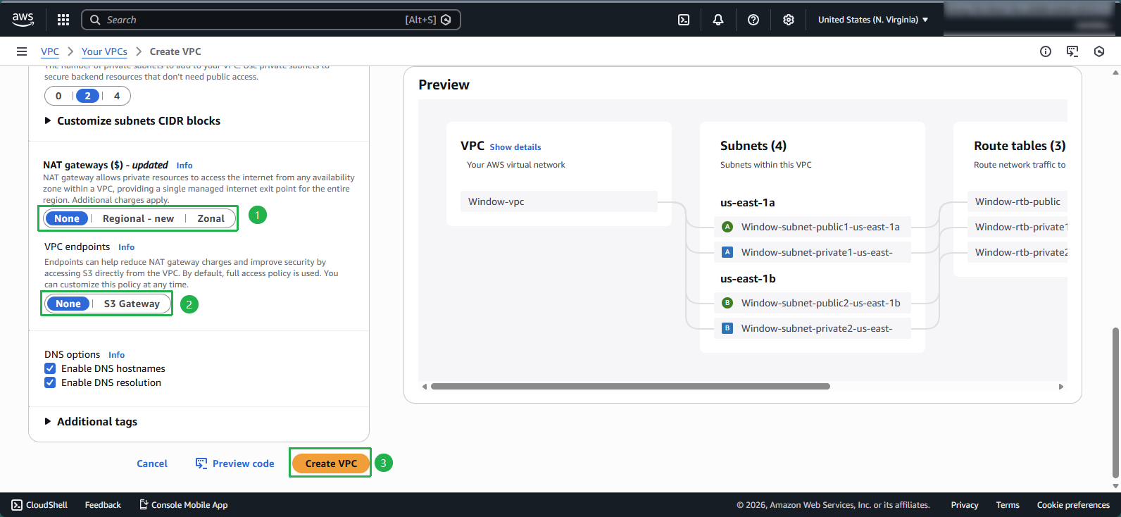 Complete VPC configuration