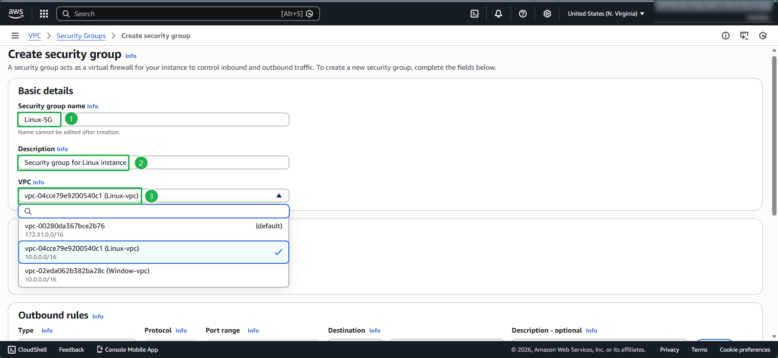 Configure security group basics