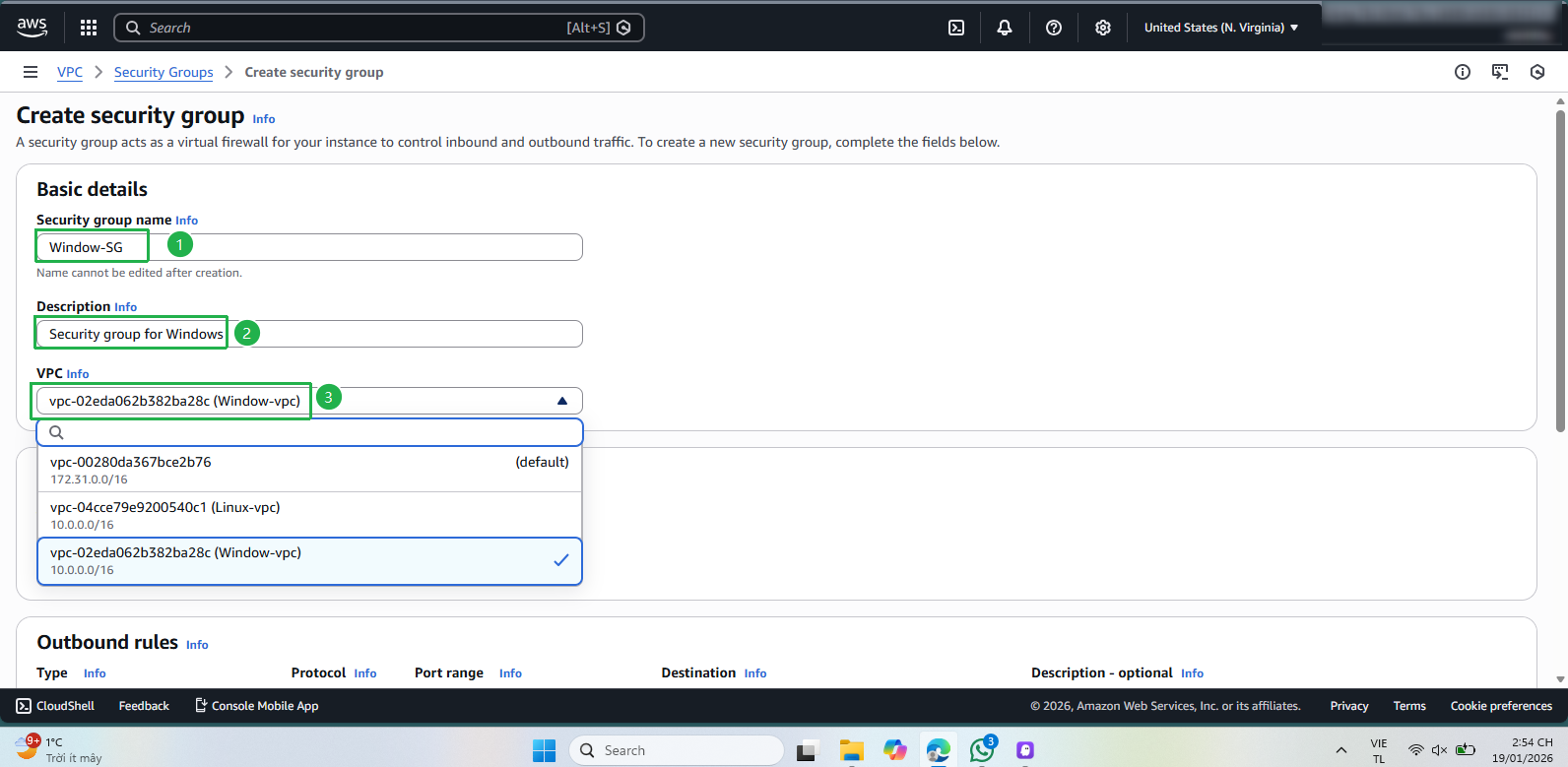 Configure security group basics