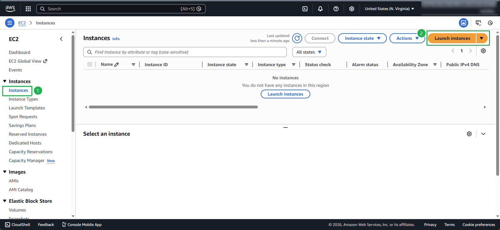 Navigate to EC2 and launch instance