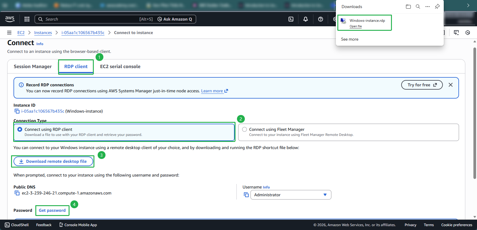 Instance Connect Step 2