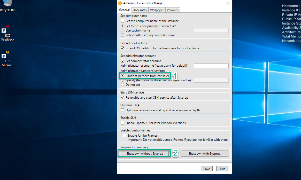 Configure EC2Launch Settings