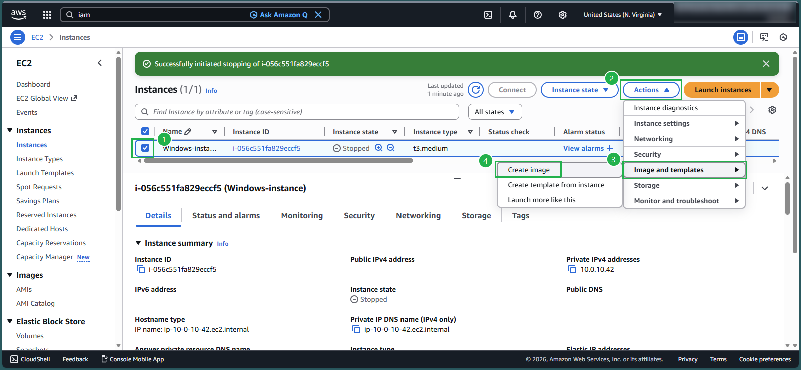 Accessing image creation options