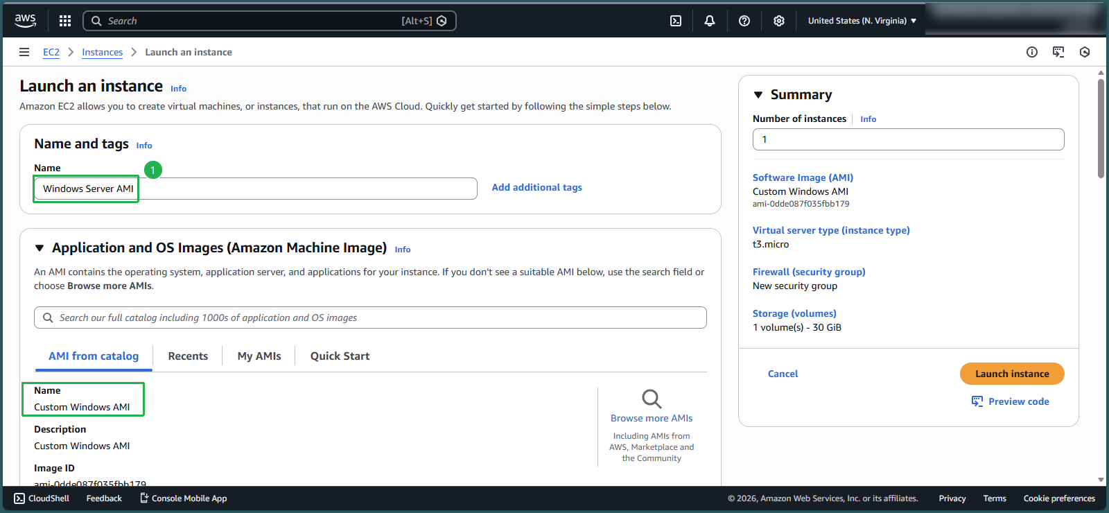 Verifying AMI selection