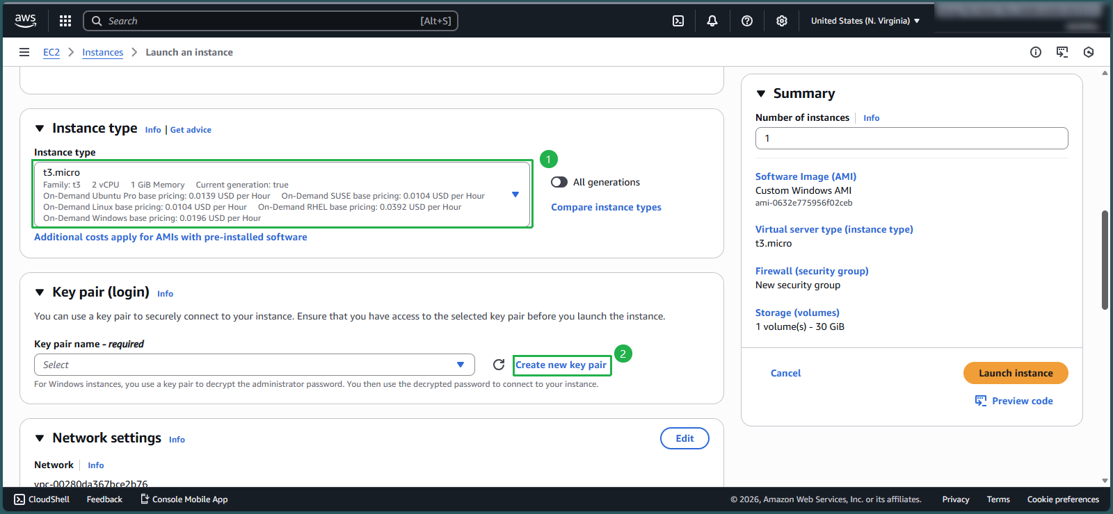 Selecting instance type