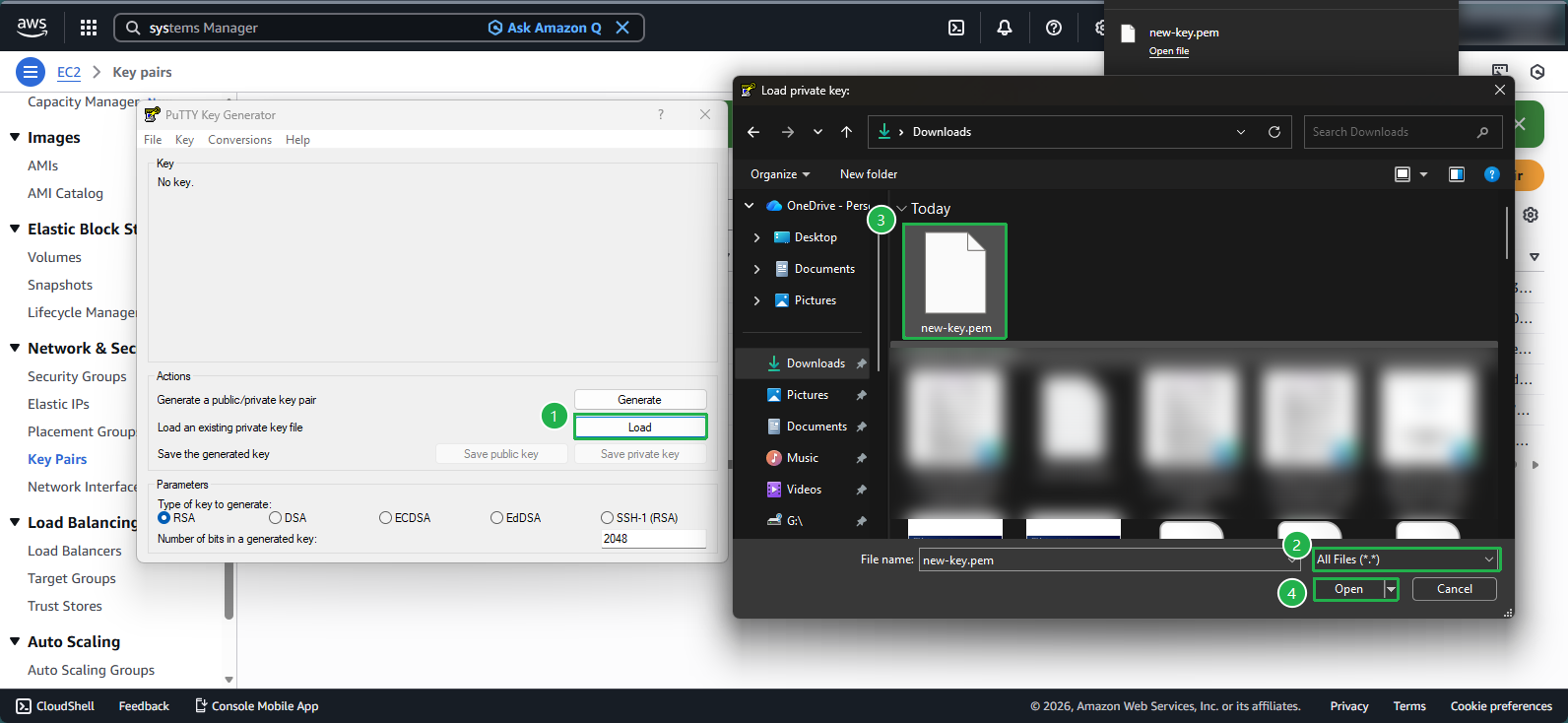 Loading private key in PuTTYgen