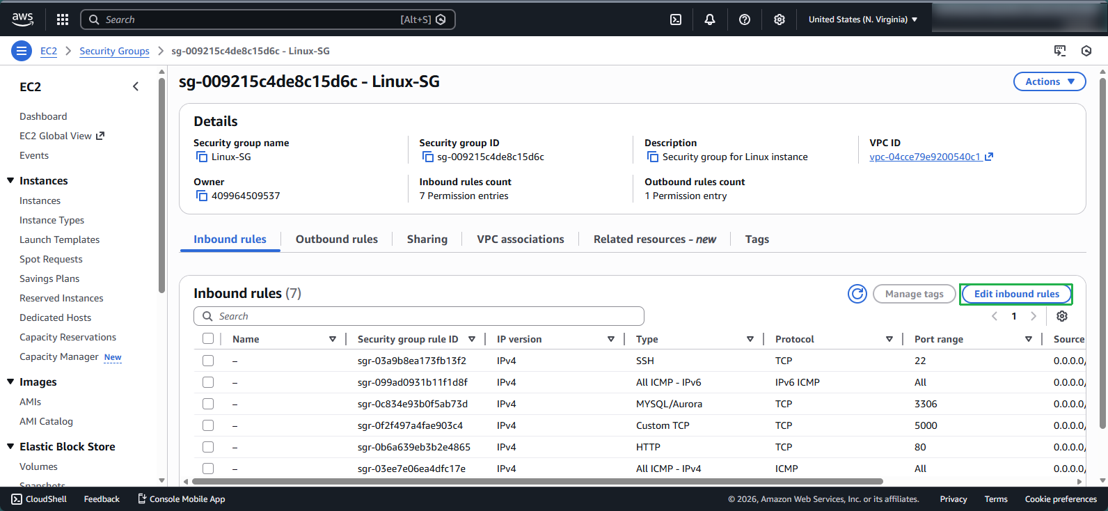 Create VPC for Linux Instance