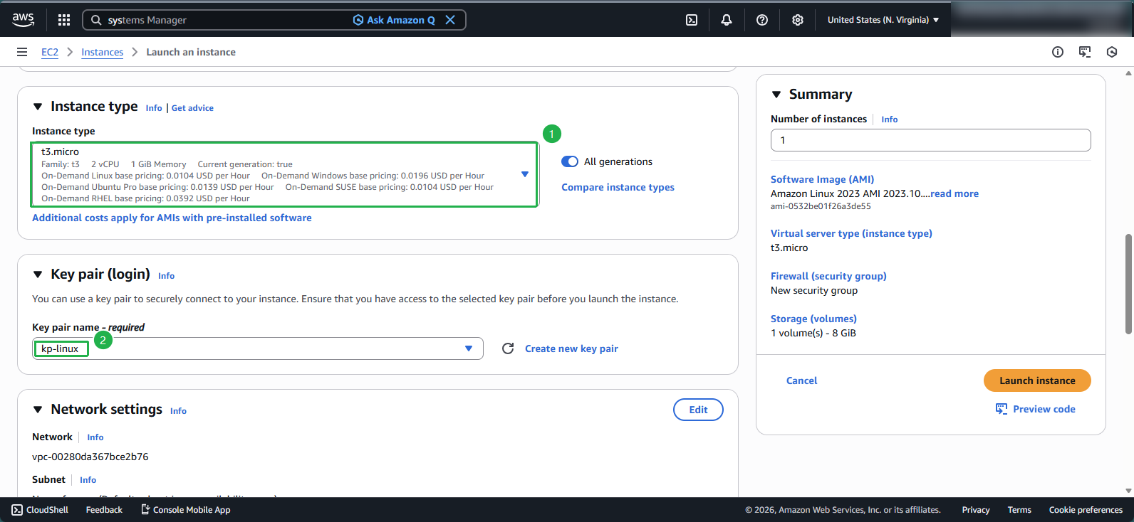 Create VPC for Linux Instance