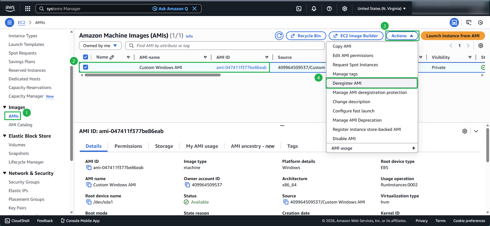 Deregistering an AMI
