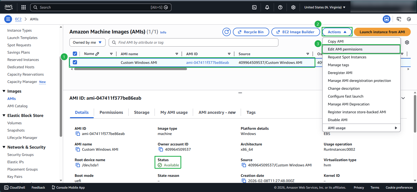 Editing AMI permissions