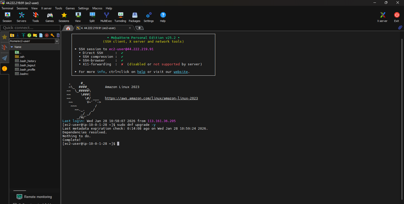 Create VPC for Linux instance