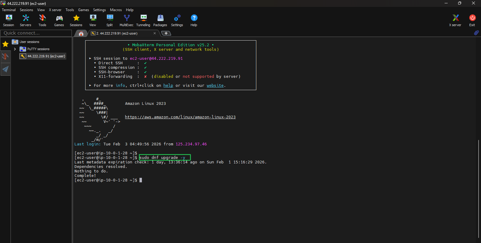 Create VPC for Linux instance