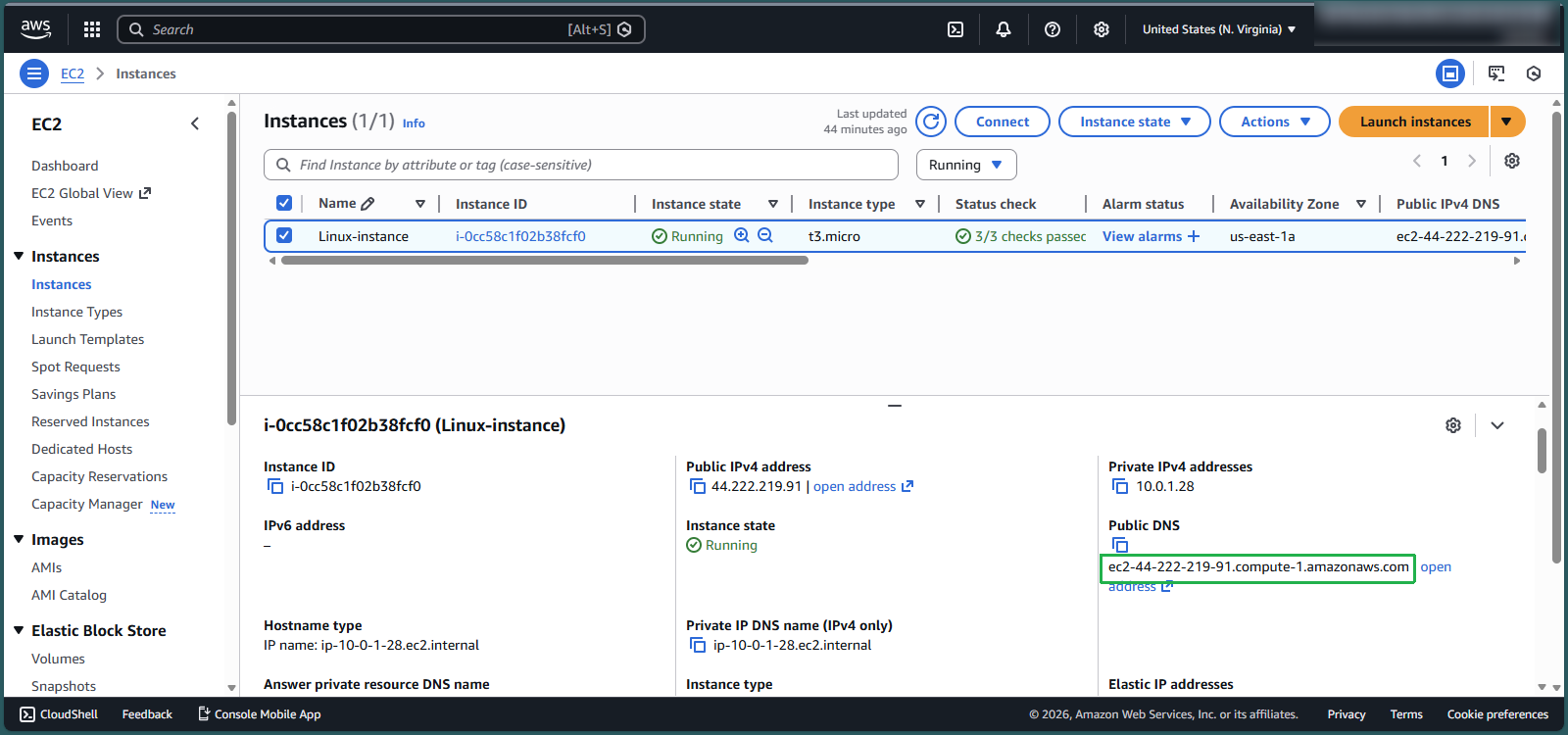 create vpc for linux instance