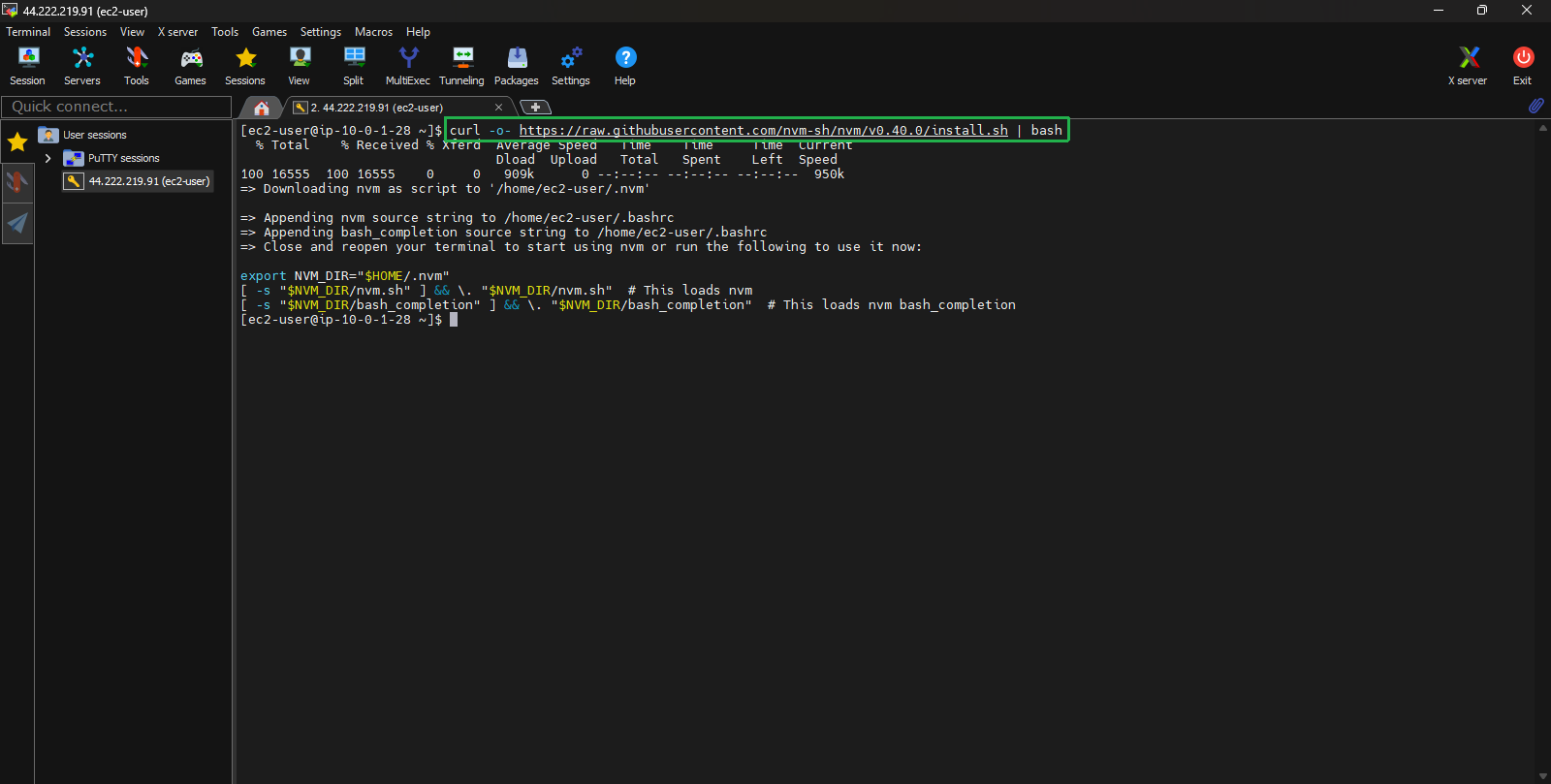 Node Version Manager Installation