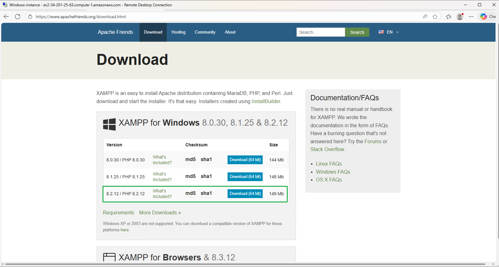 XAMPP Download Page