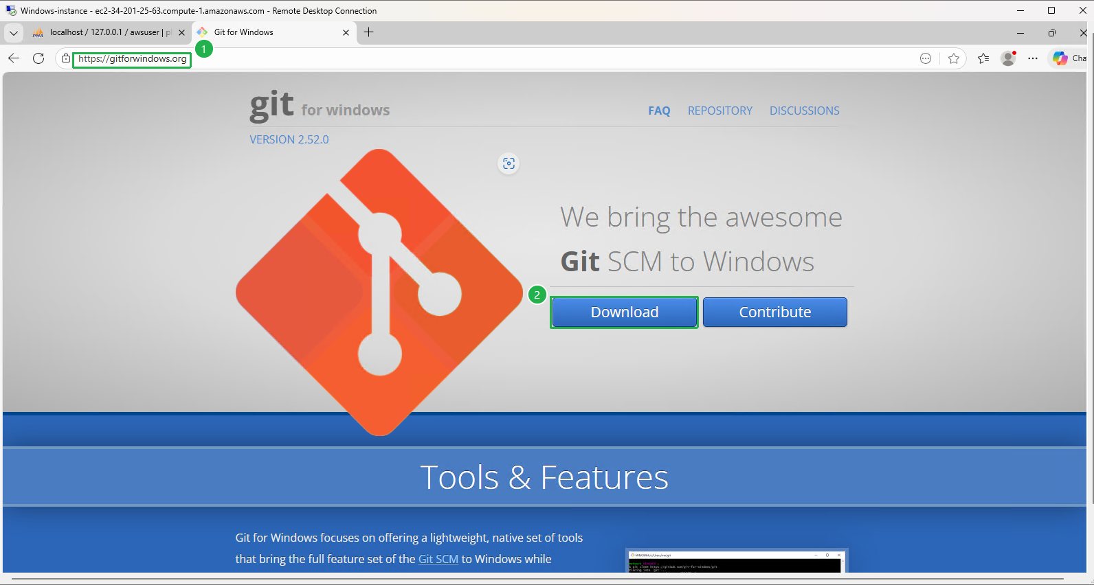 Git for Windows download page