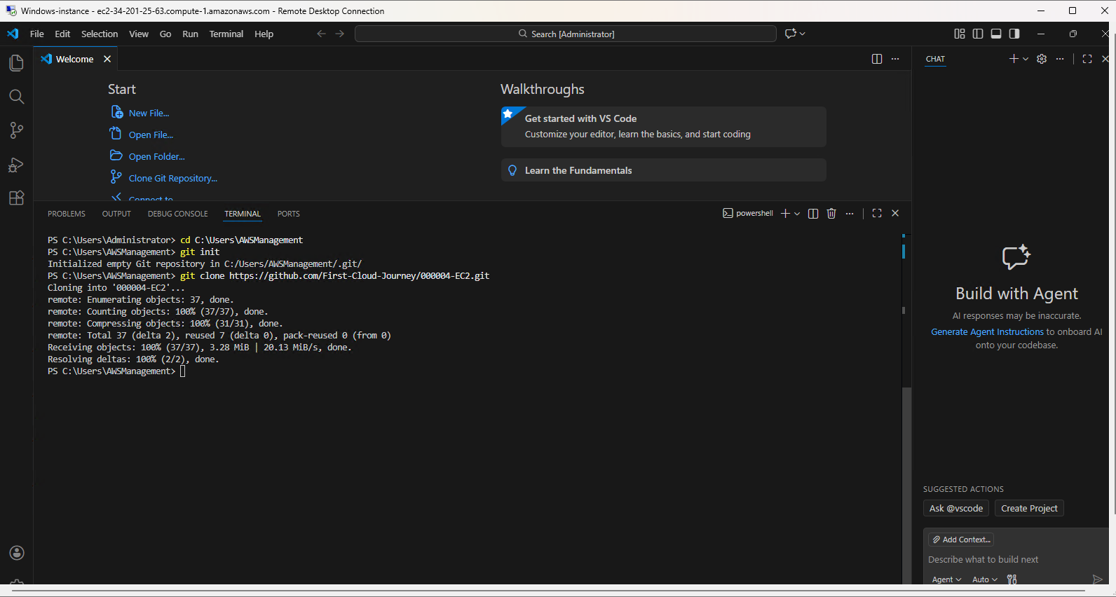 Git repository initialization and cloning