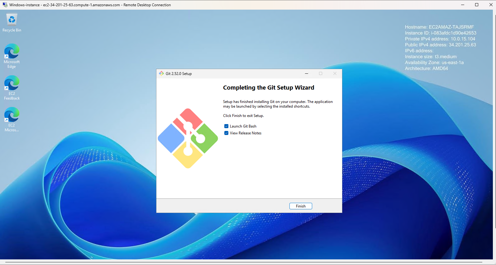 Git installation wizard