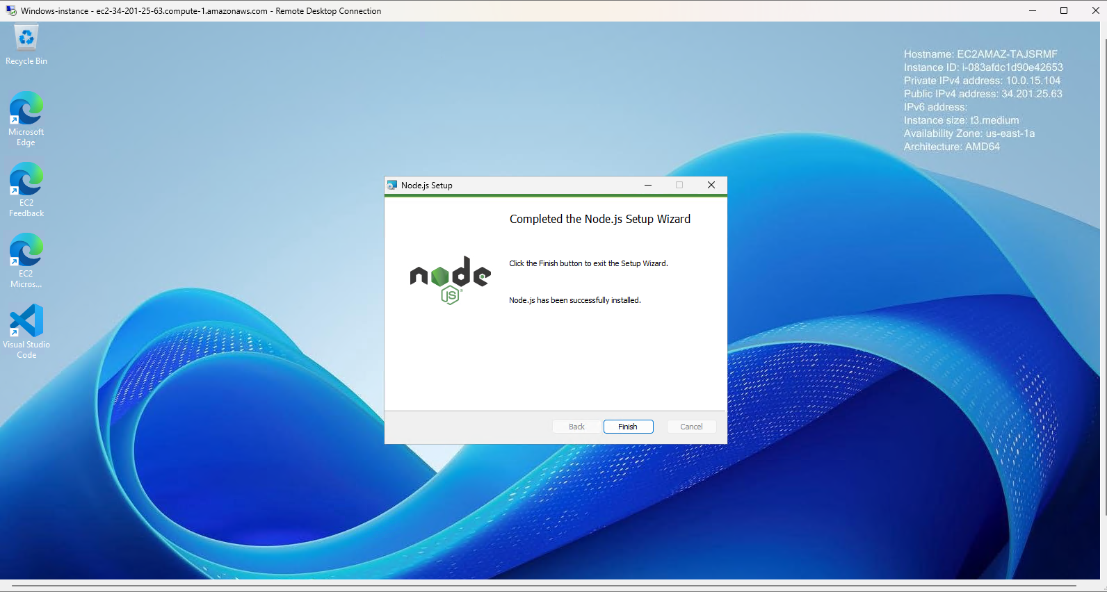Node.js installation wizard