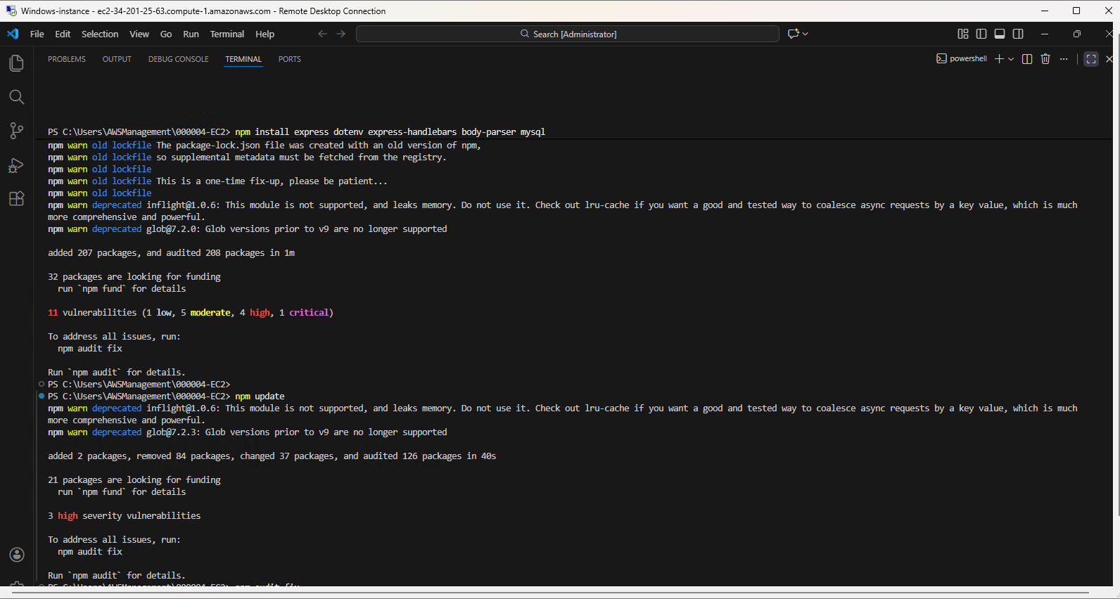 Dependencies installation process
