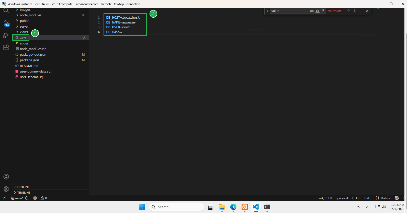 Environment configuration file