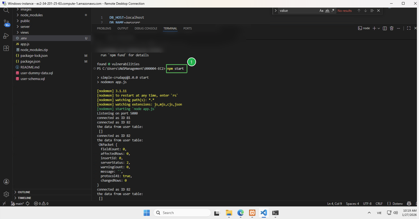 Application server startup