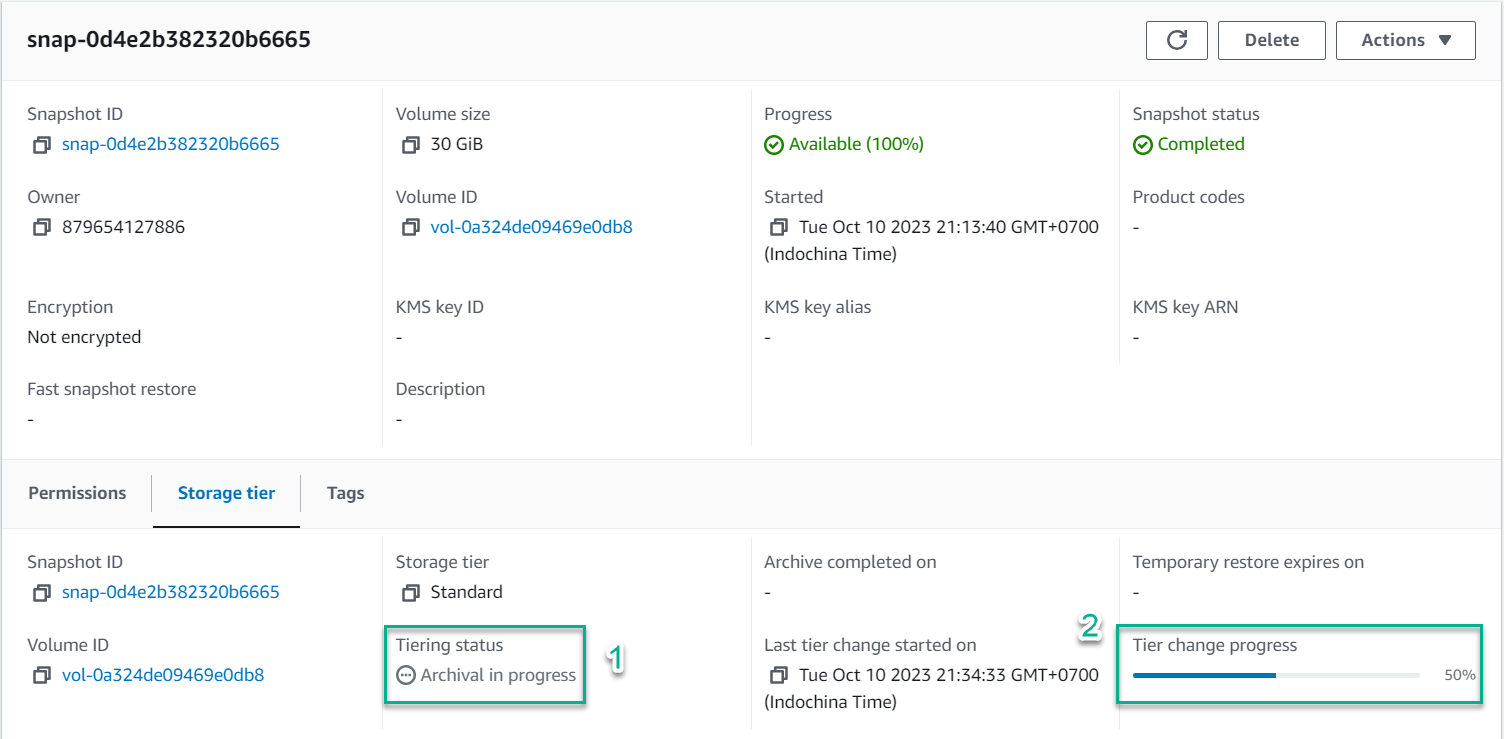 Monitoring the archiving process