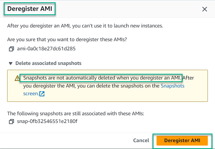 Confirming AMI deregistration