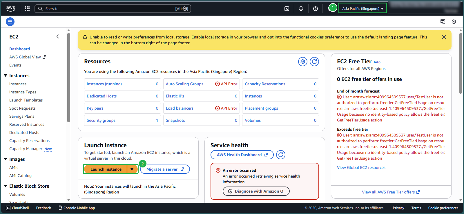Accessing EC2 in Singapore region