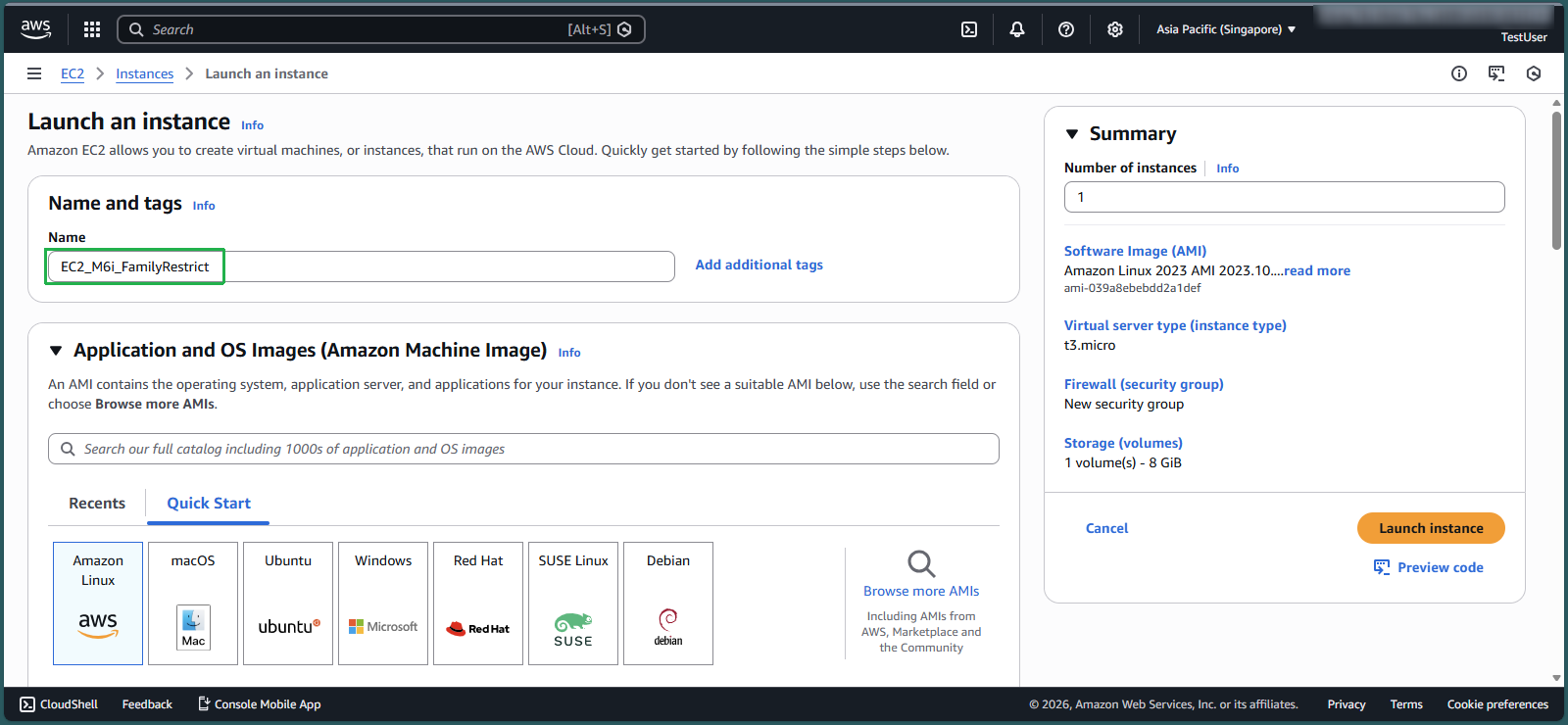 Naming the denied instance