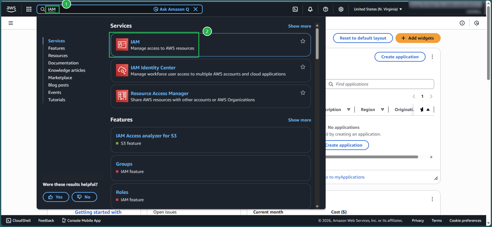 Accessing the IAM console