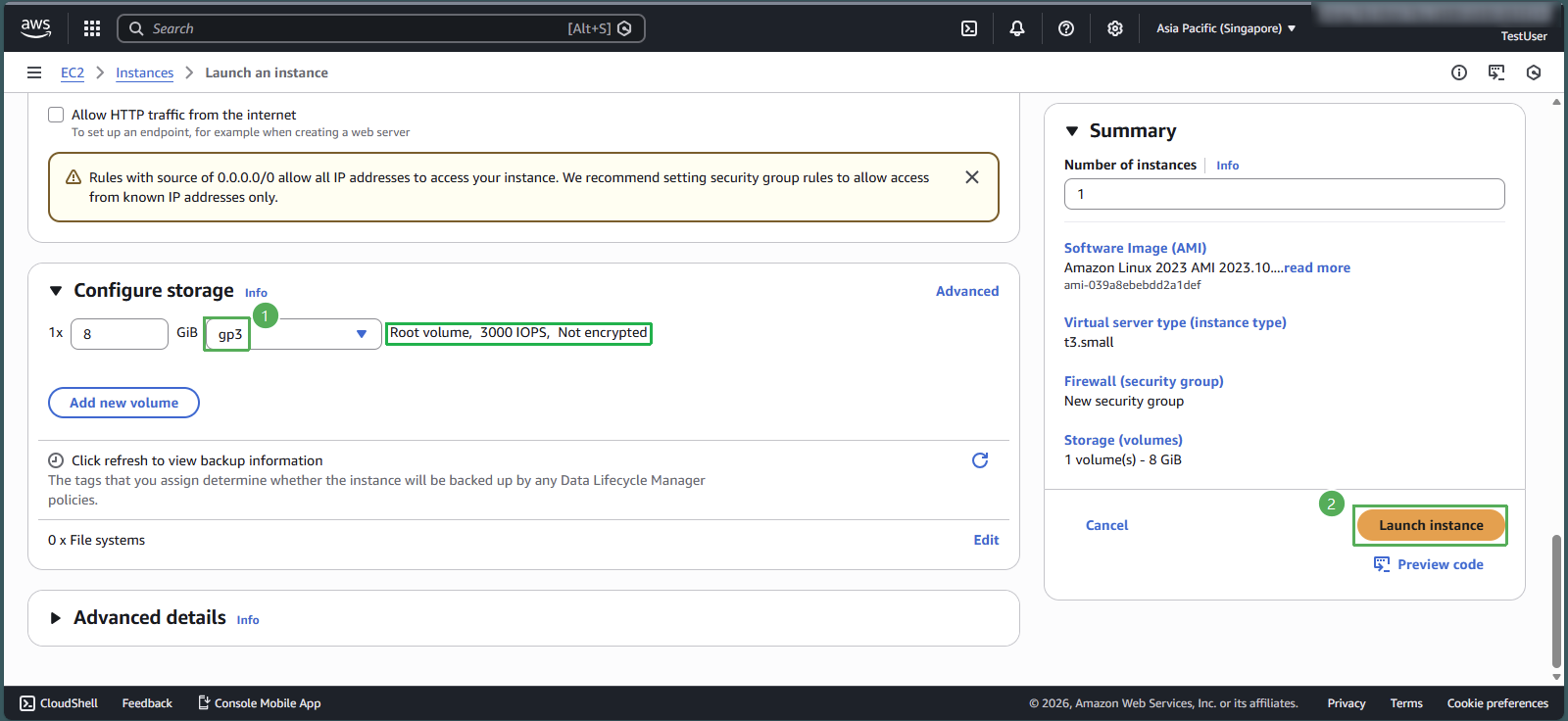 Configuring storage with gp3