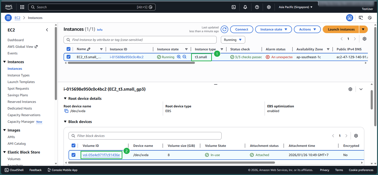 Successful instance creation