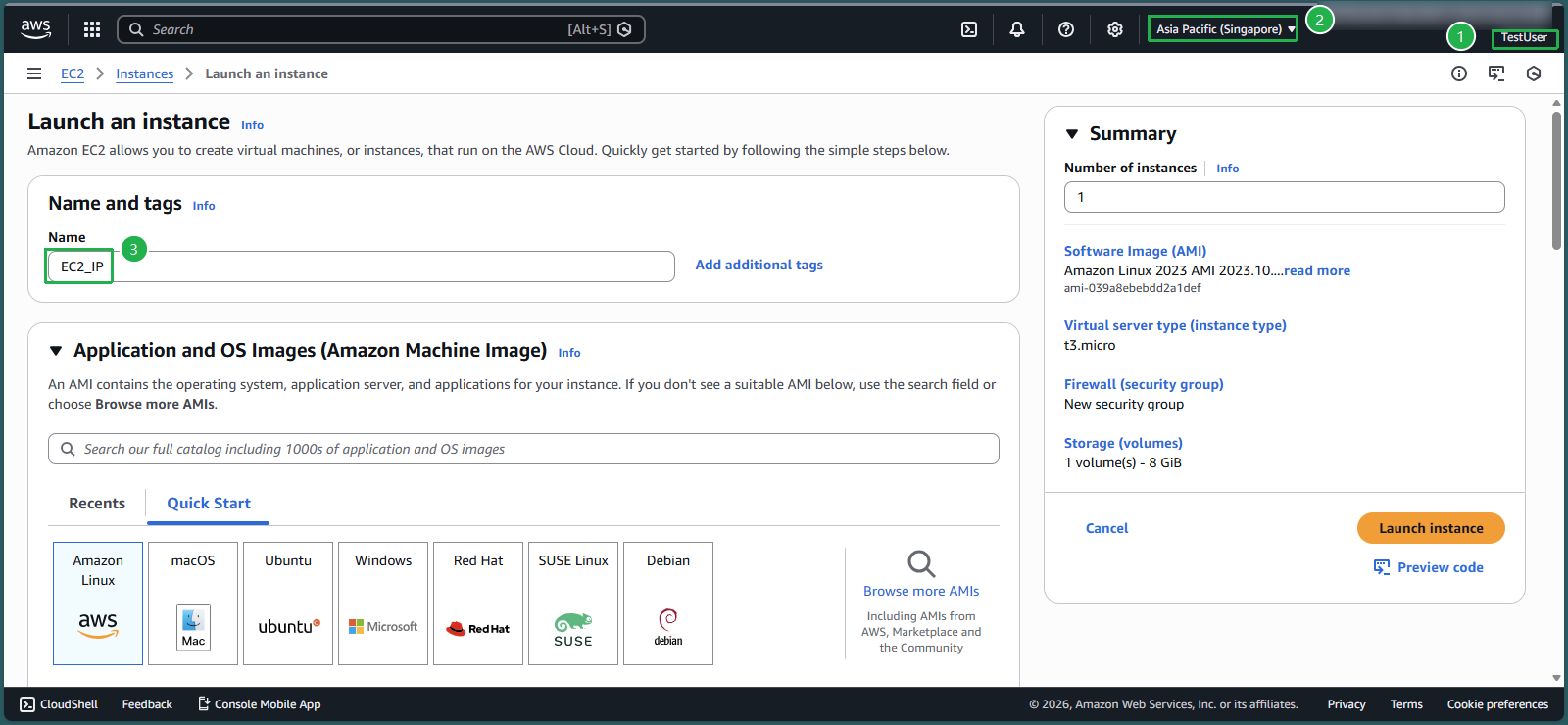 create vpc for linux instance