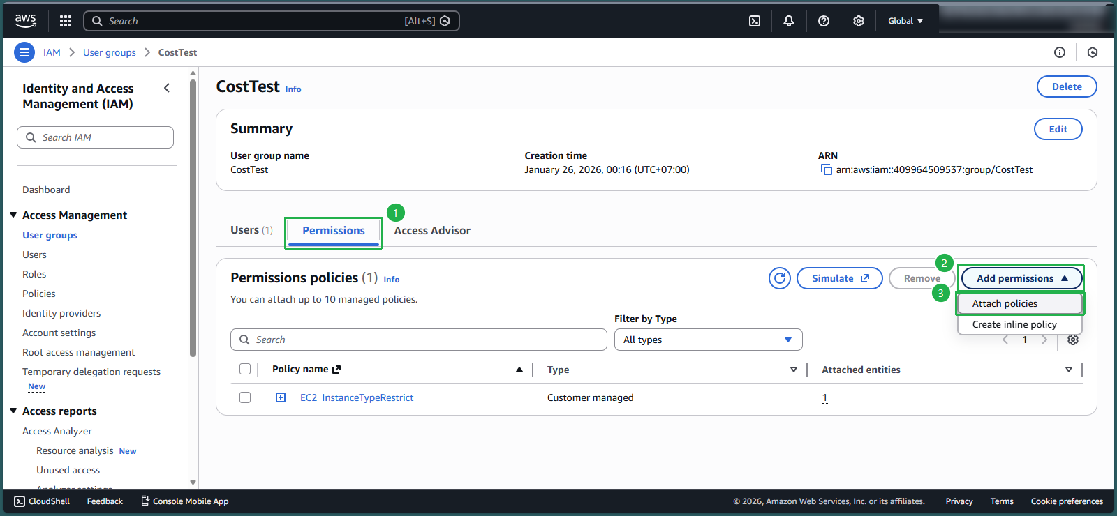 create vpc for linux instance