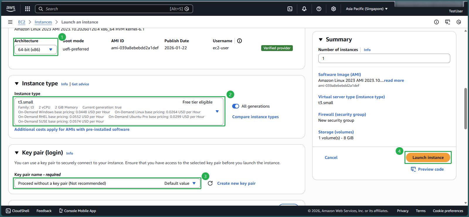 create vpc for linux instance